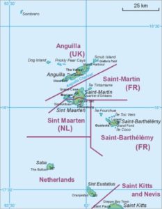 Saint Barthelemy and vicinity -Saint-Martin - Anguilla - Sint Maarten - Saint Kitts -Agios Vartholomaios-Xartis -proper